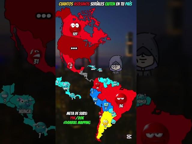 CUANTOS AS3SINOS SÉRIALES HAY EN TU PAÍS#geography #viralvideo #geografia #mapa #viralvideo #fyp