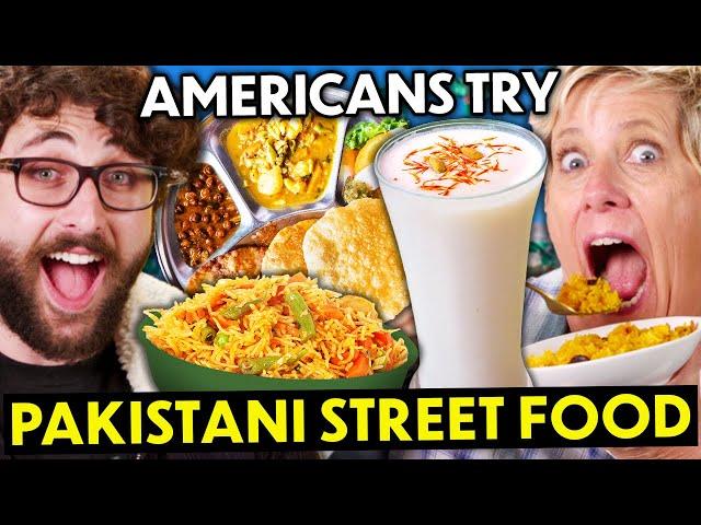 Americans Try Pakistani Food For The First Time! (Halwa Puri, Saffron Lassi, Zarda) | People vs Food