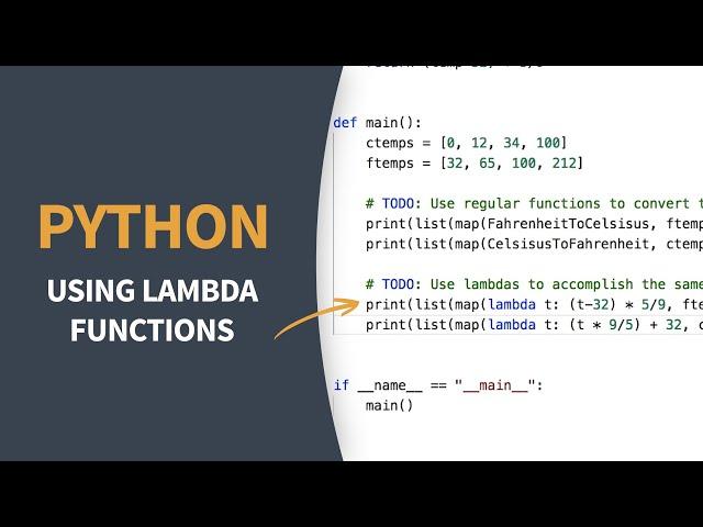 Python Tutorial - Understanding Lambda functions