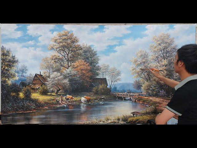 Best Landscape Painting / European Landscape Painting Wings / A Lu Oil Painting.