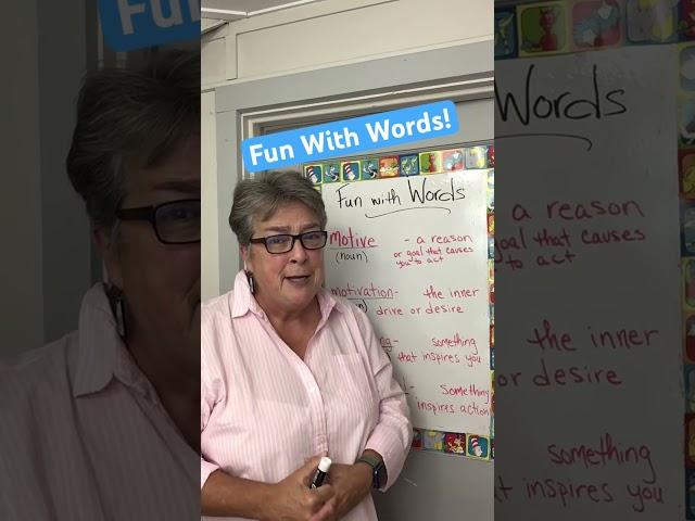 Fun With Words:Motive and More #english #englishteacher #vocabulary #esl