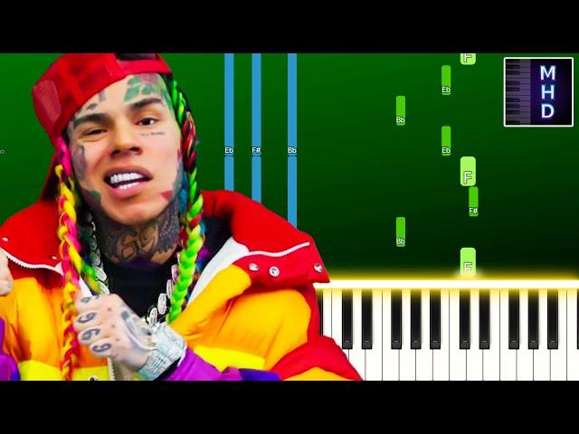 6IX9INE - GOOBA (Piano Tutorial Easy)