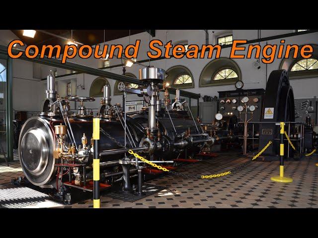 Tandem-Compound Steam Engine driving a Flywheel Generator at the Schlieren Gasworks