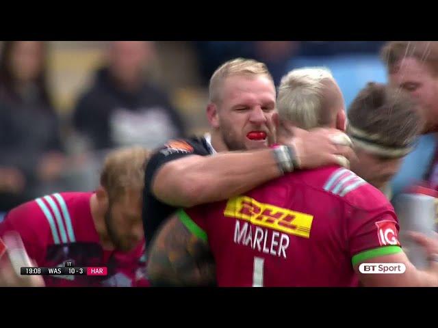 England teammates James Haskell and Joe Marler scrap on the field before making up