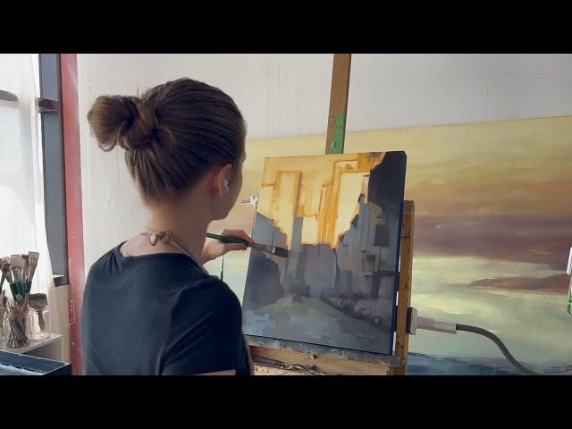 Painting Golden Hour in Downtown San Francisco | CItyscape oil painting process