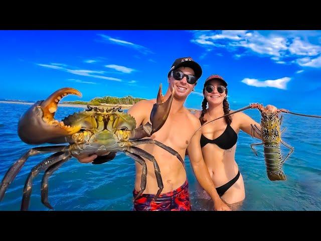 Epic GIANT MUD CRAB and LOBSTER CATCH + Creamy Garlic Pasta Cook-Off