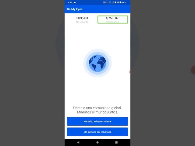 aplicación de asistencia para invidentes.  Be My Eyes - Ayudando a los ciegos
