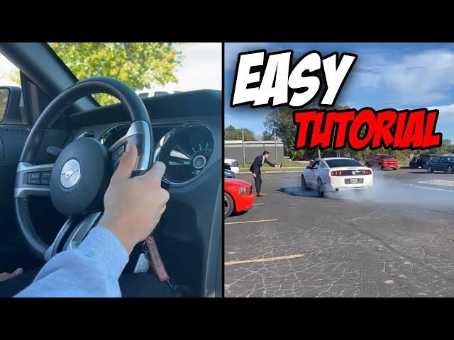 EASY GUIDE FOR DOING A BURNOUT IN ANY MANUAL CAR... BURNOUT GUARANTEED! #SHORTS #CARS #FORD #MANUAL