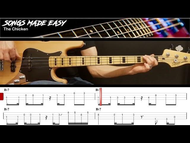 The Chicken - Jaco Pastorius | BASS TAB LESSON | Songs Made Easy