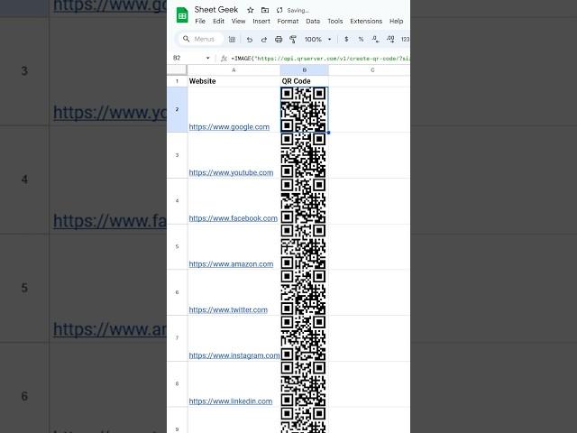 How to make QR codes fast in Google Sheets. #googlesheets #excel #spreadsheets