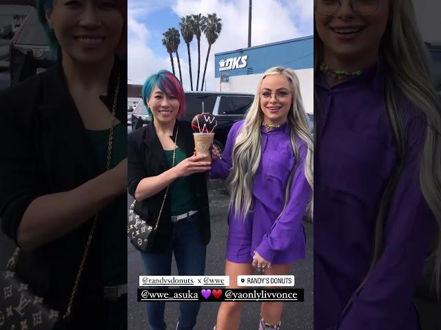 liv morgan & asuka at randy’s donuts #livmorgan #asuka