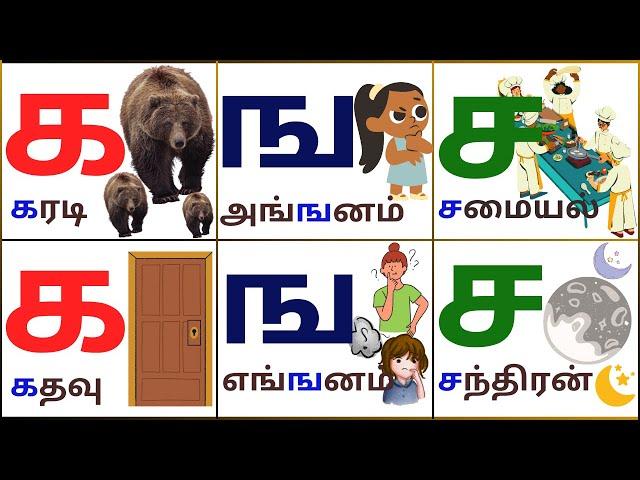 தமிழ் உயிர்மெய் எழுத்துக்கள் || க ங ச ஞ ட ண த ந ப ம ய ர ல வ ழ ள ற ன || Uyir Mei Ezhuthukkal