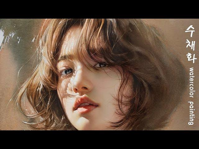 인물수채화 Watercolor portrait painting