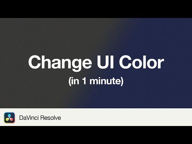 How to Change User Interface Color DaVinci Resolve 19 | 1 Minute Tutorial