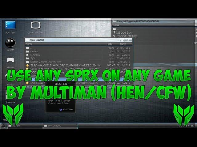 [PS3/HEN/CFW] How to install any SPRX menu on any Game with Multiman/mmCM *2019*