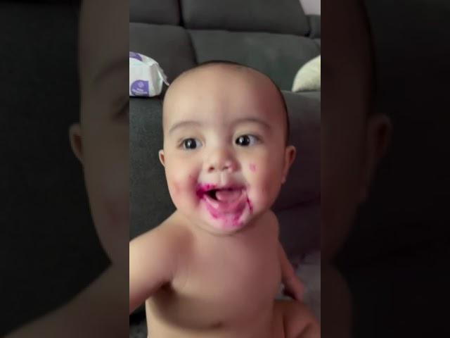 Baby Boy 1st Time Makan Dragon Fruit #cute