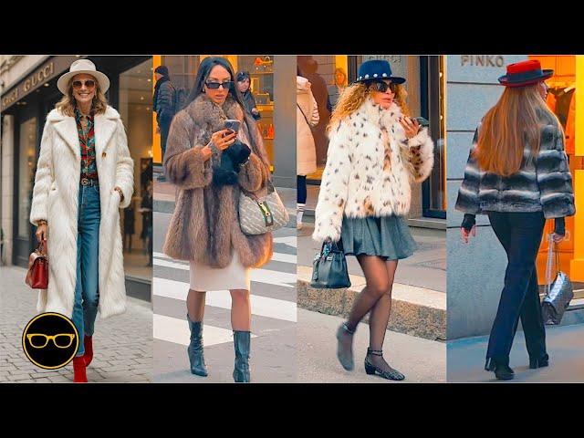 November Italian Street Style: How to Style Faux Fur Jacket & Coats like Italians Chic & Fashionista