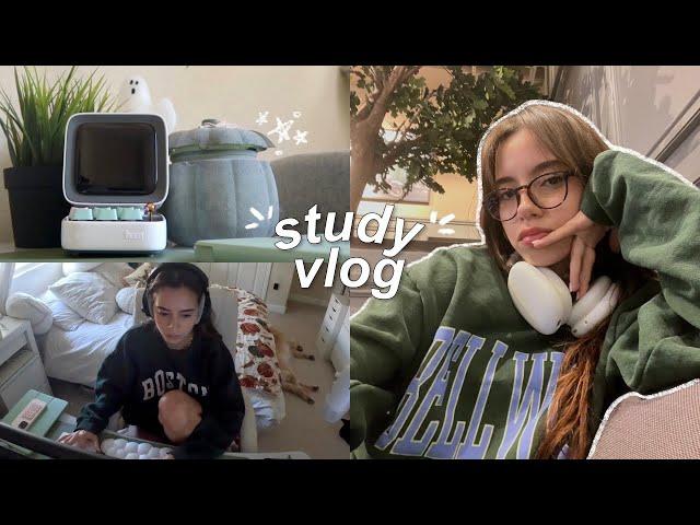 a study vlog  | productive week in my life, re-learning japanese, cozy studying, & more reading