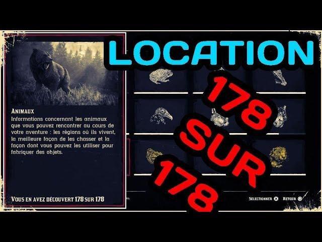 Red Dead Redemption 2: LOCALIZATION ANIMAL ANIMAL ENCYCLOPEDY 178/178 - ZOOLOGIST TROPHY