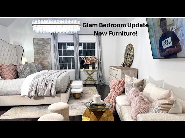 GLAM BEDROOM DECOR AND UPDATE | NEW FURNITURE