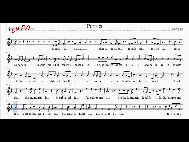 Perfect - Ed Sheeran - Flauto dolce - Note - Spartito - Karaoke - Canto - Instrumental - Musica