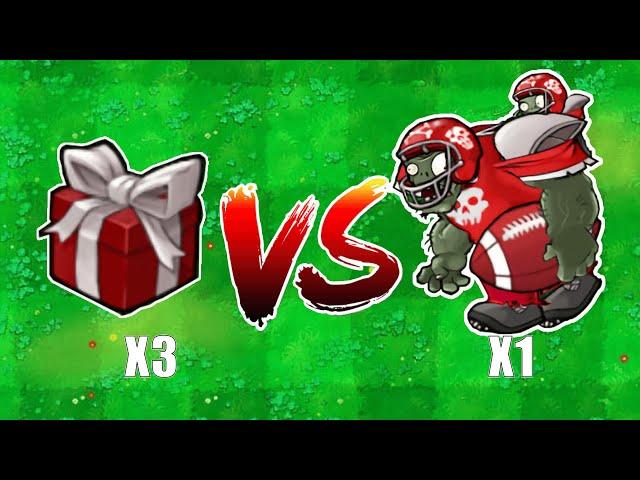 3 Random Box VS 1 Football Gargantuar,Who Will Win? PVZ Hybrid Challenge