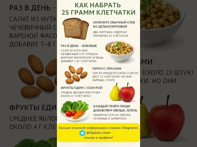 Как набрать 25 грамм клетчатки