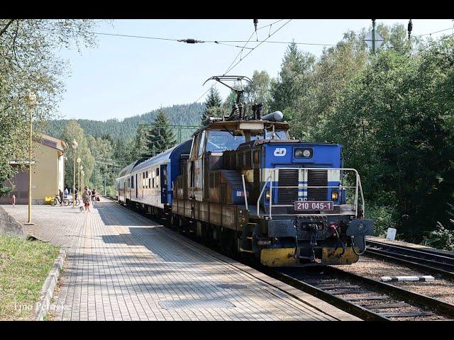 Mit der BR 210 "Bügeleisen" von Rybník nach Lipno am 28.08.2024