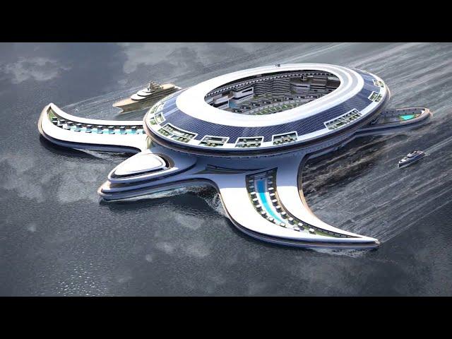 Floating City Looks Like a Giant Sea Turtle - Pangeos Terayacht