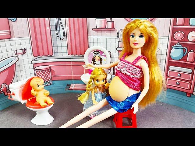 Satsifying Unboxing Baby Potty Toilet Toy with Pregnant Barbie Doll Playset | Toy Review ASMR