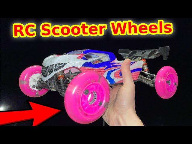 Scooter wheels on RC car