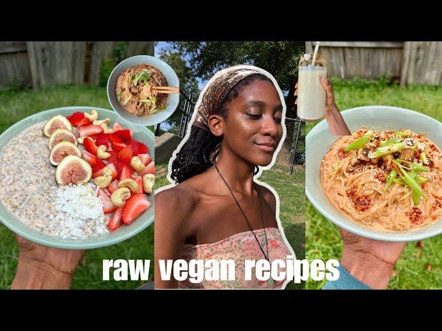 FULLY RAW VEGAN what i eat in a day to feel happy & healthy | high protein raw vegan recipes