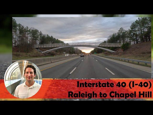Interstate 40 (I-40) from Raleigh to Chapel Hill, North Carolina (Exit 290 to Exit 273A)