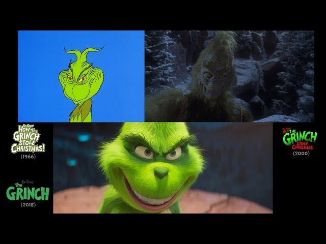 The Grinch (2018/2000/1966): side-by-side comparison