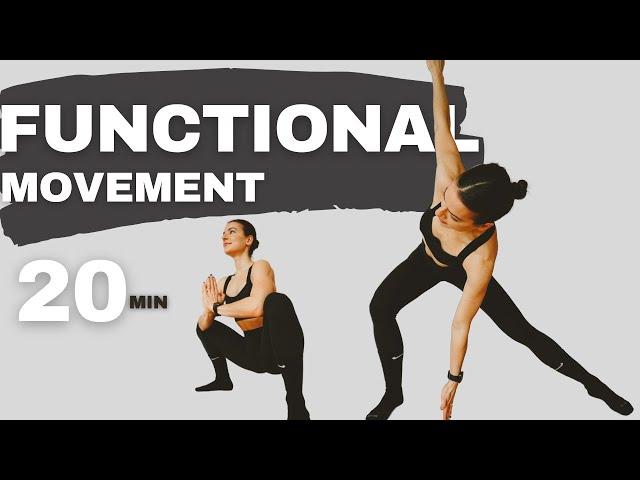 20 MINUTE FUNCTIONAL MOVEMENT WORKOUT | Full Body Strength, Bodyweight and Bands, Real Time