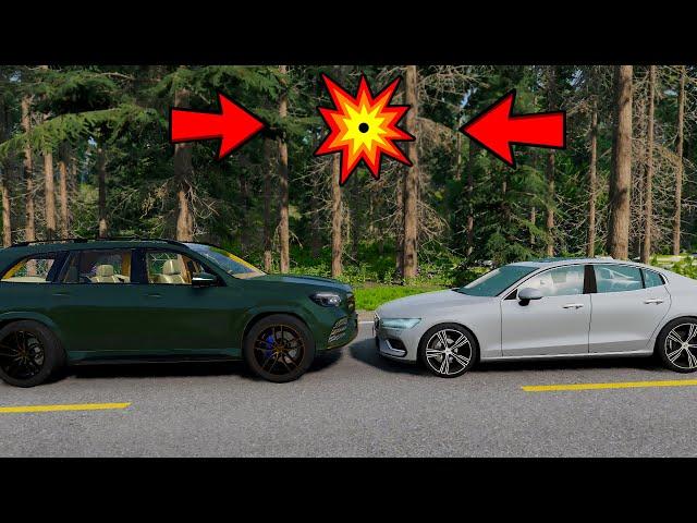 Mercedes Benz Gls VS Volvo S60 T6  BeamNG.Drive CRASH test