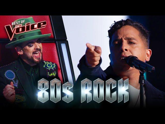 Incredible 80s ROCK ANTHEMS in the Blind Auditions of The Voice  | Top 10