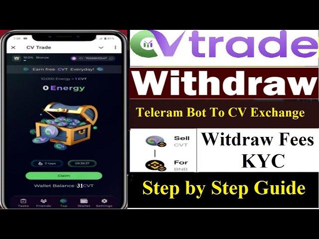 CV Telegram Bot Witdraw Update | How To Witdraw CV Token To CV exchange | CVT token withdrawal Start