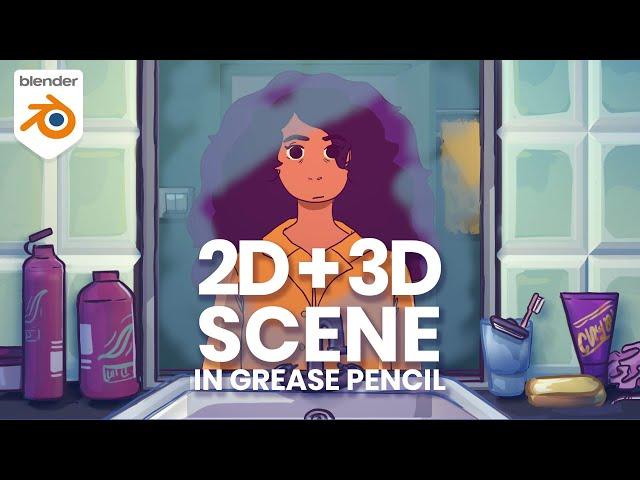 How We Animated a 2D + 3D scene in Blender! | Blender 2.82