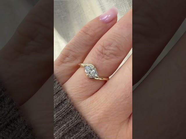 Marquise shape lab grown diamond engagement ring