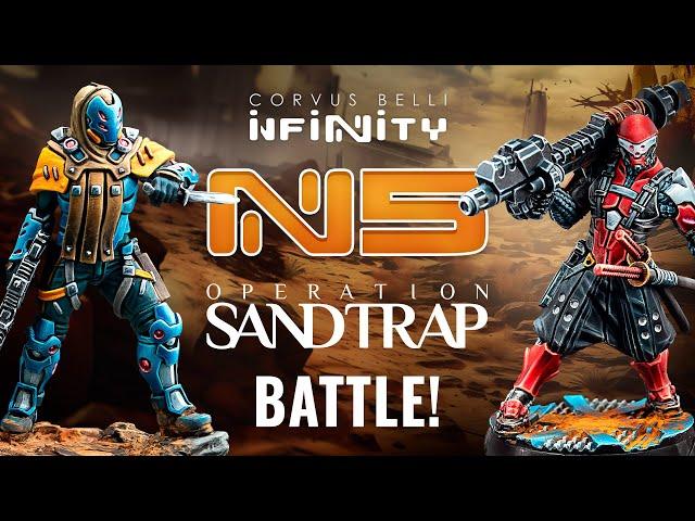 Infinity N5 Operation: Sandtrap Battle Report! PanOceania Vs JSA | Infinity N5 Week