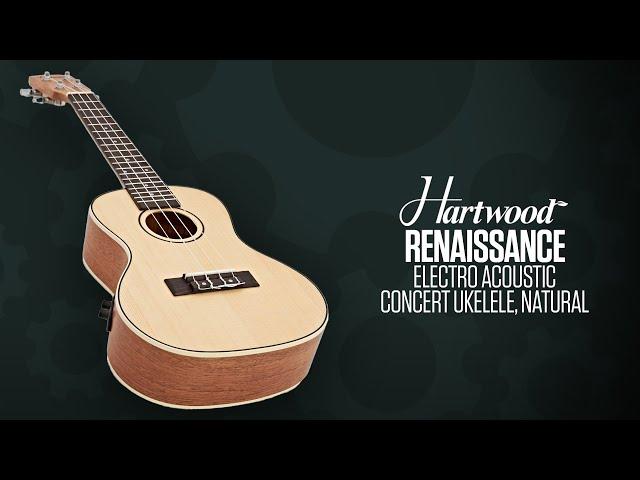 SOUNDCHECK Hartwood Renaissance Electro Acoustic Concert Ukulele, Natural | Gear4music Guitars