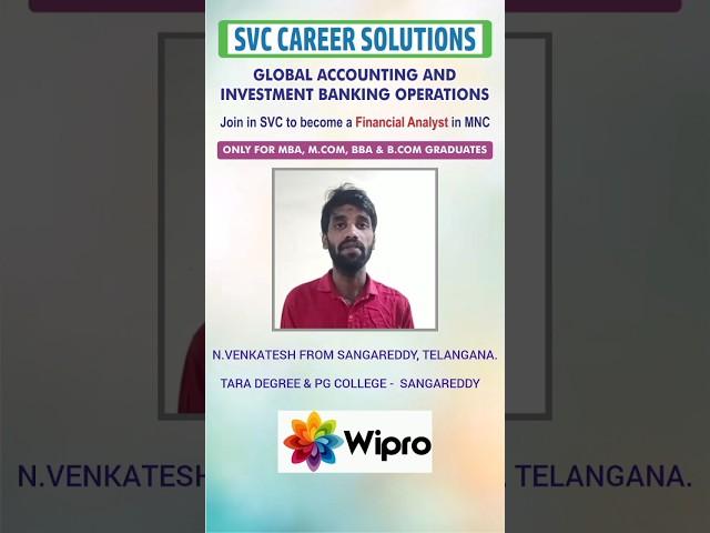 Success Story of Venkatesh.N and feedback about SVC Career Solutions #investmentbanking #wipro