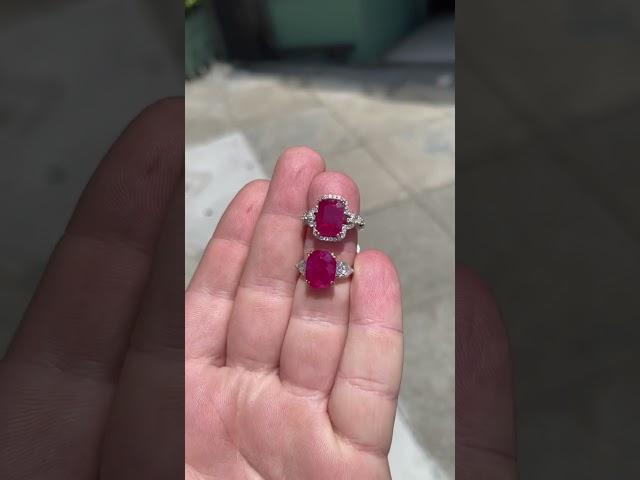 Which Ruby Ring is Heated?? #ruby #gemstones #SHORTS