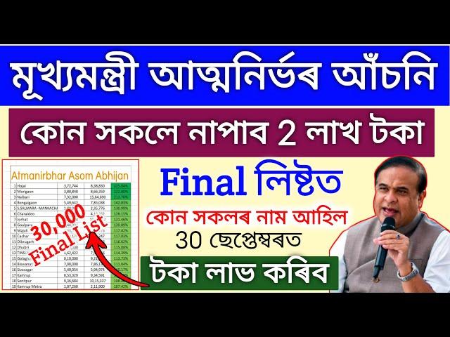 Atmanirbhar Assam Final List _ cmaaa 2 lakh first list release _ how to check cmaaa final list