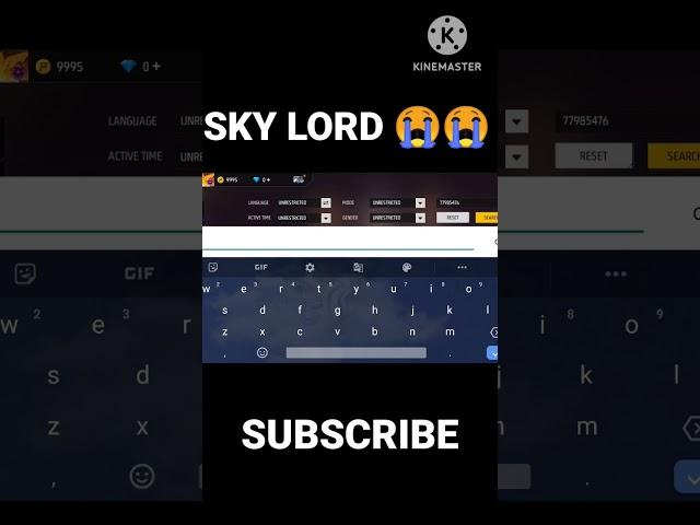 SKY LORD rip #virlvideo #shortsfeed #tranding #virl #freefire #ajjubhai #reels #gaming #skylord