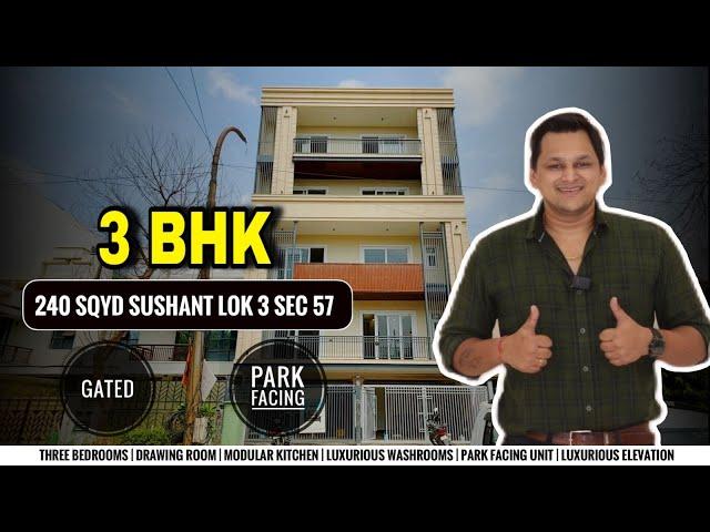 3BHK Builder Floor in Sushant Lok 3 Sector 57 Gurgaon || Park Facing Builder Floor in Gurgaon