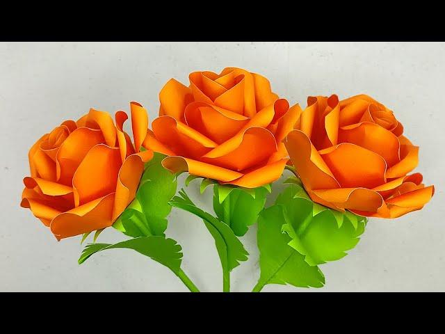 Easy and Beautiful Paper Flower Rose Making | DIY Rose Flowers | Handmade Paper Rose