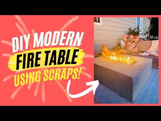 DIY Outdoor Fire Pit - Coffee Table for less than $300! Modern, cement style for a high end look 