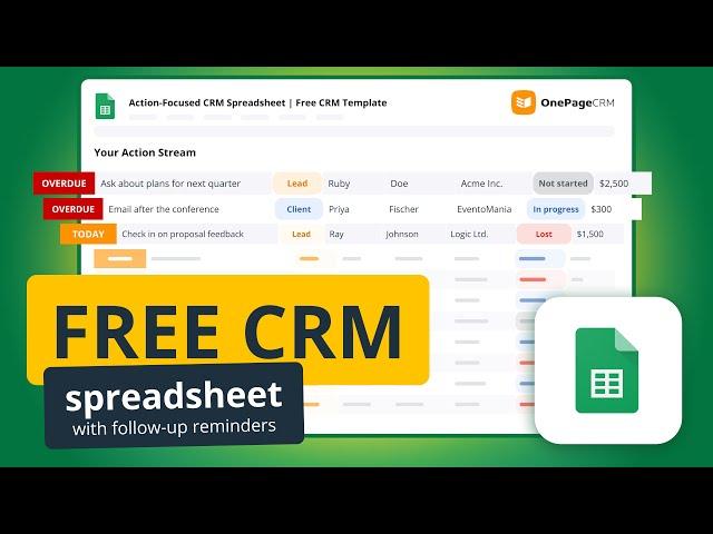 A FREE simple CRM in Google Sheets | 2025 Spreadsheet Template